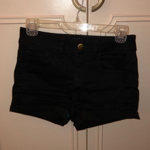 American Eagle black hi-rise shorts